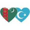 Turkmenistan Uighur Flag Heart