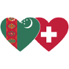 Turkmenistan Switzerland Flag Heart