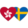 Hong Kong Sweden Flag Heart