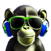 Cooler Affe mit Sonnenbrille