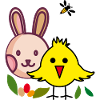 Easter bunny and chick