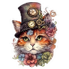 Steampunk cat with hat