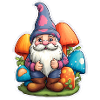Nain entouré de champignons