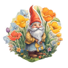 Nain dans une prairie fleurie