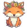 Small fox with flower crown