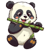 Cute Panda Eating Bamboo