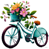 Vélo avec des fleurs