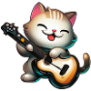Cat with guitar