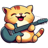 Cat with guitar