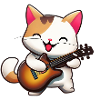 Cat with guitar