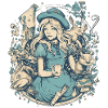 Modern Alice in Wonderland Drawing