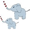 Éléphants père et fils