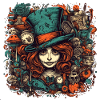 Hatter woman with red hair