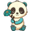 Panda with flower