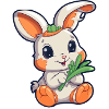 Cute white bunny with carrot
