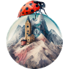 Ladybug Art Gift Insects Mountains