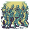 Dancing Zombies - Creepy Zombie Motif