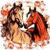 Deux chevaux amoureux - Motif cheval