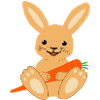 Little rabbit with carrot