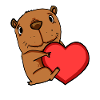 Capybara capybara heart motif
