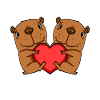 Capybara capybara heart motif