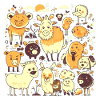 Funny Comic Cartoon Farm Animals