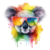 Bunter cooler Koala mit Sonnenbrille