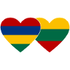 Mauritius Lithuania Flag Heart