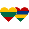 Lithuania Mauritius Flag Heart
