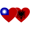 Taiwan Albanie Flag Heart