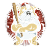 Baseball-Hund Baseball-Spieler Baseball-Trainer