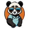 Cool Cartoon Panda con occhiali da sole Kawaii