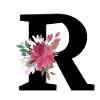 Letter r floral