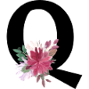 Floral letter q