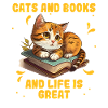 Cats and Books Cat Lovers Book lover