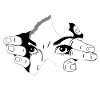 Black and white eyes