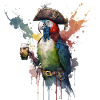 Cool pirate parrot with beer