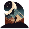 Mountaineers at night