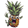 Falling nerdy pineapple with glasses
