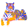 Elongated paint tiger