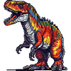 Dino in retro pixel graphics 8-bit or 16-bit