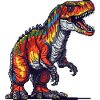 Pixeliger Tyrannosaurus Rex in bunten Farben