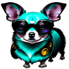 Chihuahua futuristic neon