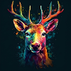 Hirsch bunt