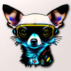 Chihuahua futuristic with glasses