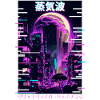 Retro Glitch Cityscape Vaporwave Futurism Tokyo Ae