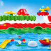 children toys at sea side