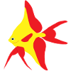 Red and yellow flag fish