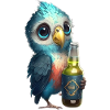Sweet parrot with beer