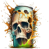 ´Totenkopf explodiert aus Bierdose